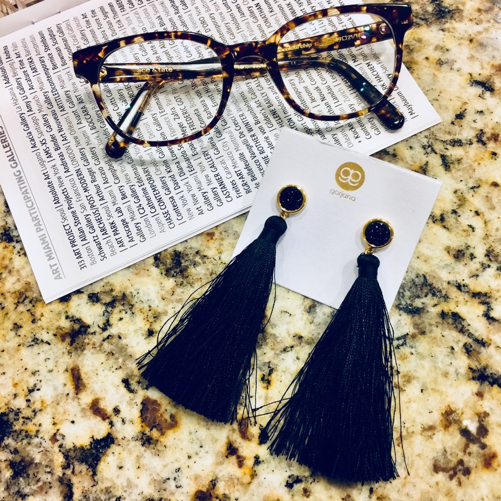 Gorgeous Gorjana black tassel earrings